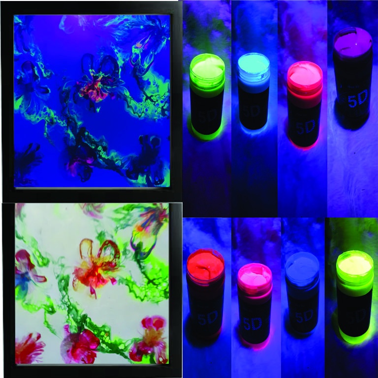 Đèn UV led 9 bóng Chicken 5D đèn pin phản quang tia cực tím nhỏ gọn hỗ trợ sơn phản quang phát sáng trong đêm tối