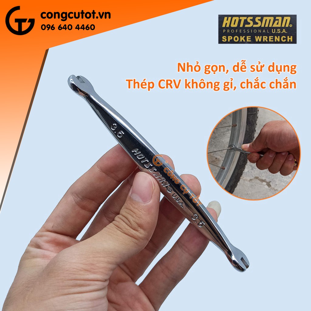 Cờ lê cân vành xe đạp hai đầu 3.5mm HOTSSMAN bằng thép Crôm Vanadium