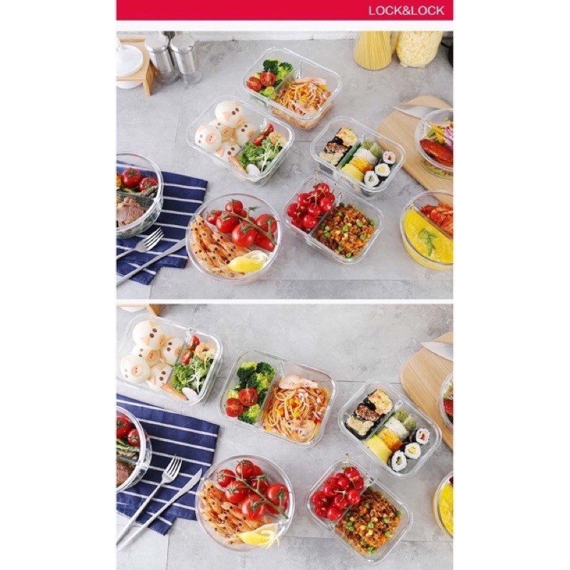 Hộp đựng thức ăn thủy tinh glassFood container đầy