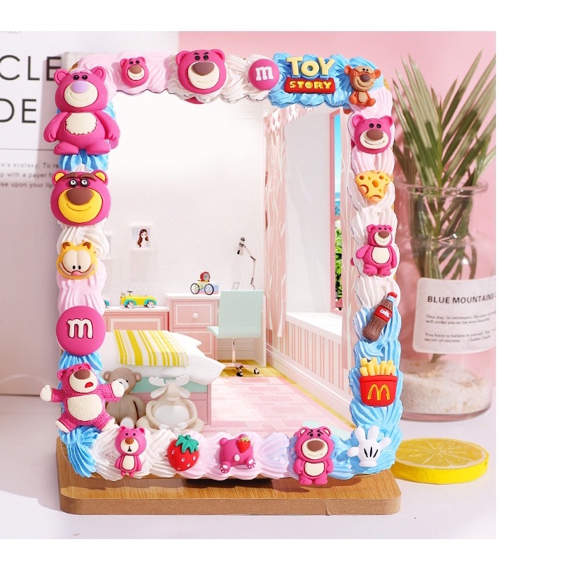 gương gấu dâu diy