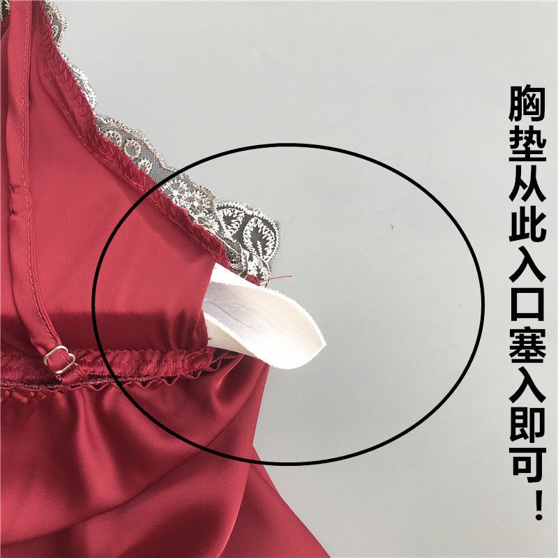 Set Đồ Ngủ Bằng Lụa Phối Ren Quyến Rũ Dành Cho Nữ