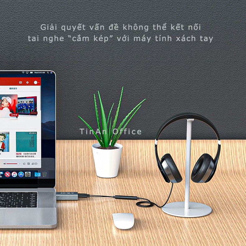 Bộ Chuyển Đổi USB sang Tai nghe/ Micro Loa Giao Diện Âm Thanh cho PS4 Pro USB, Card Âm Thanh JH Gắn Ngoài USB