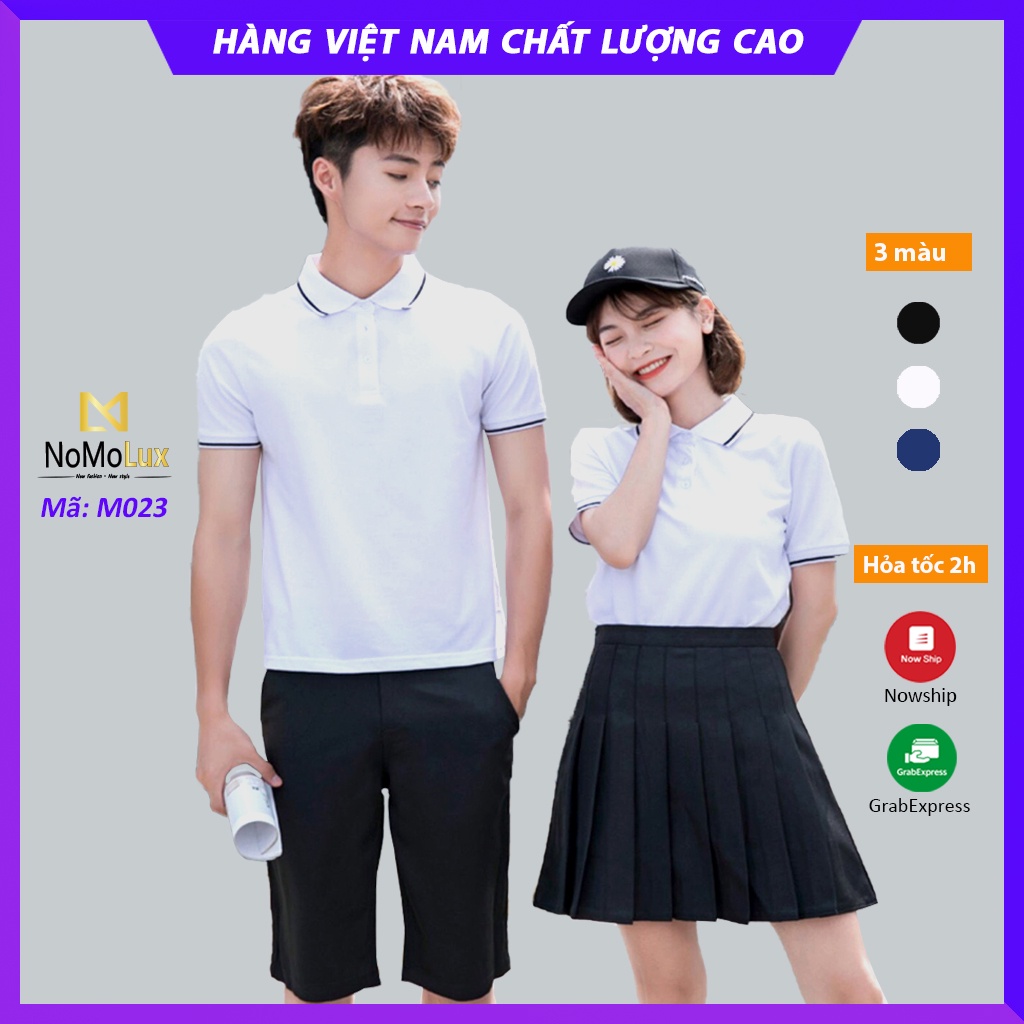 Áo polo nam nữ unisex  💢 Freeship 💢 Áo thun ngắn tay có cổ NoMoLux mã HT023 chất mè cá sấu cao cấp, bền màu