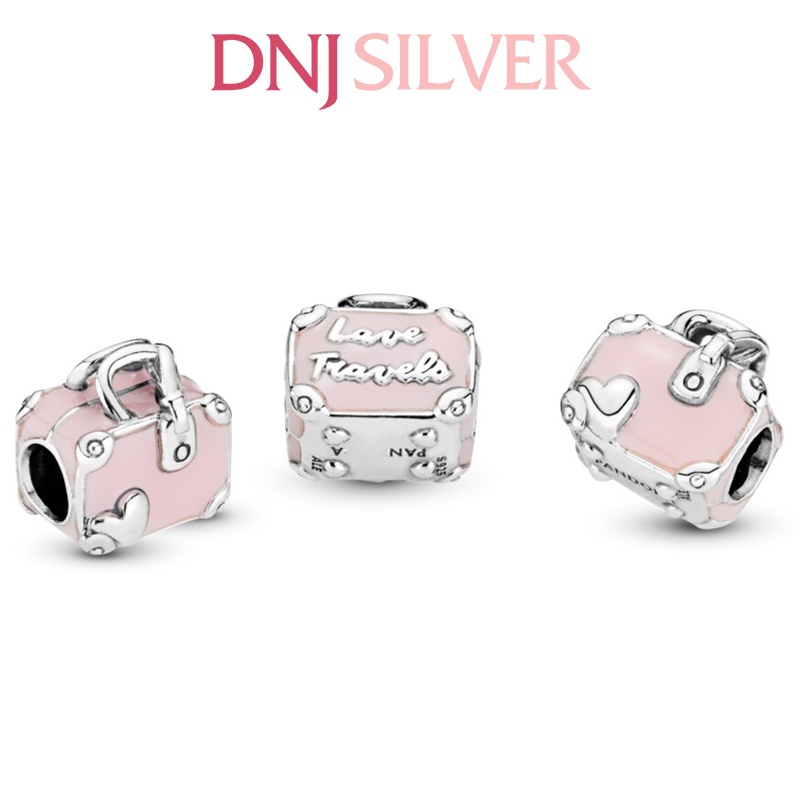 Charm bạc 925 cao cấp, hàng chuẩn bạc - Charm Pink Travel Bag thích hợp để mix vòng tay charm - DN212