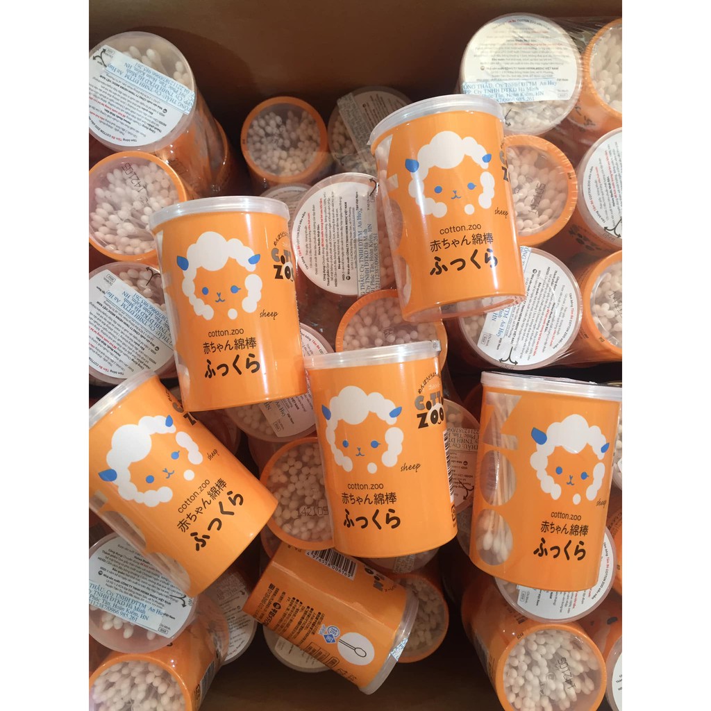HỘP 100 TĂM BỐNG TRẺ EM COTTON ZOO NHẬT BẢN