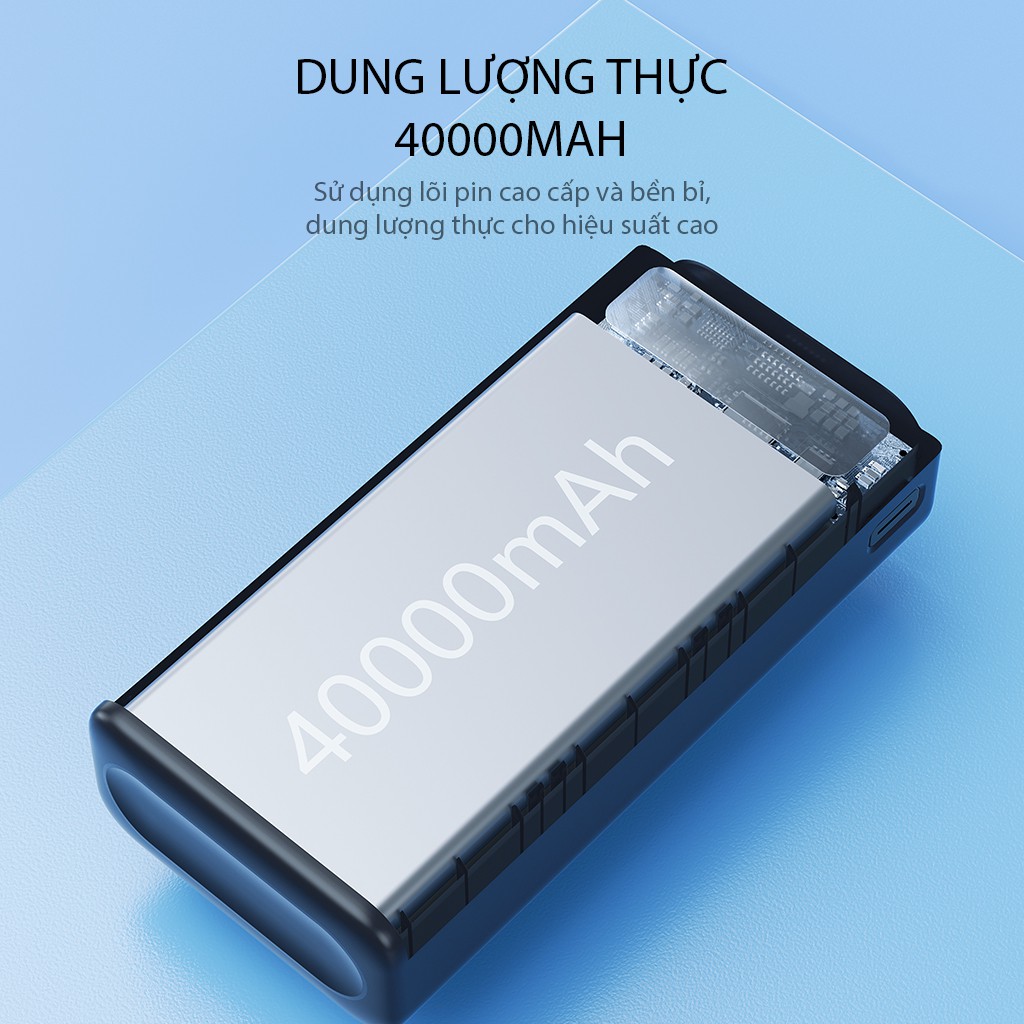 Pin Sạc Dự Phòng Sạc Nhanh 40.000mAh PD/QC 3.0/VOOC 22.5W VIVAN VPB-B40 3Output