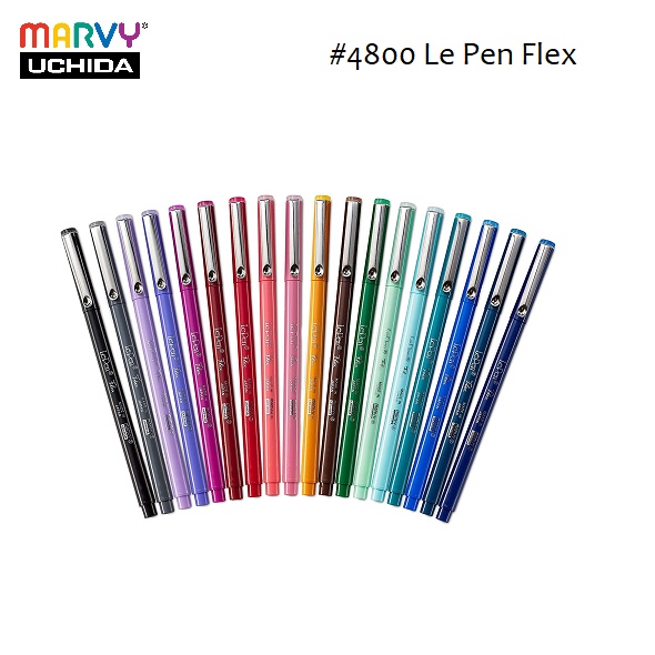Bút lông đầu cọ linh hoạt Le Pen Flex MARVY 4800 trang trí sổ tay, bullet journal, lưu bút, album