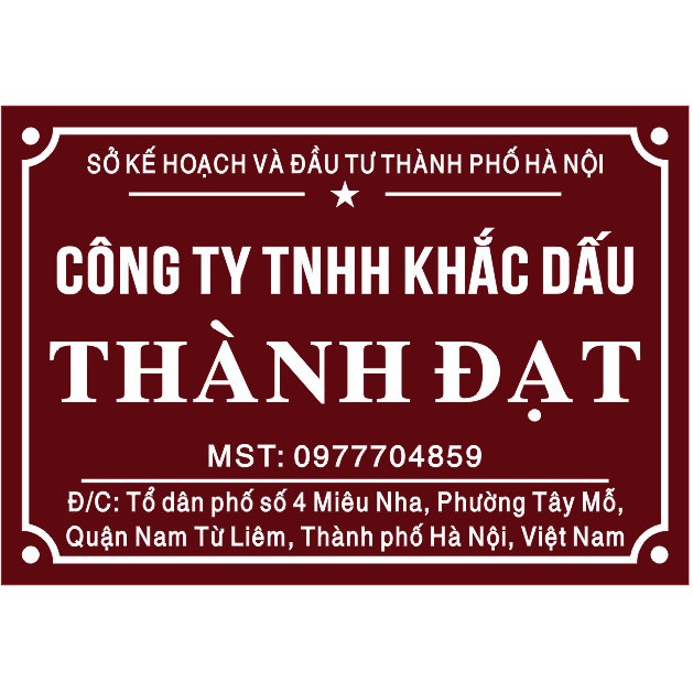 Biển Công ty in trên Mika