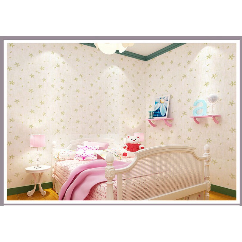 DECAL 1m Giấy dán tường khổ rộng 45cm ( có sẵn keo ) - HOA 5 CÁNH XANH LÁ ELL252 | BigBuy360 - bigbuy360.vn