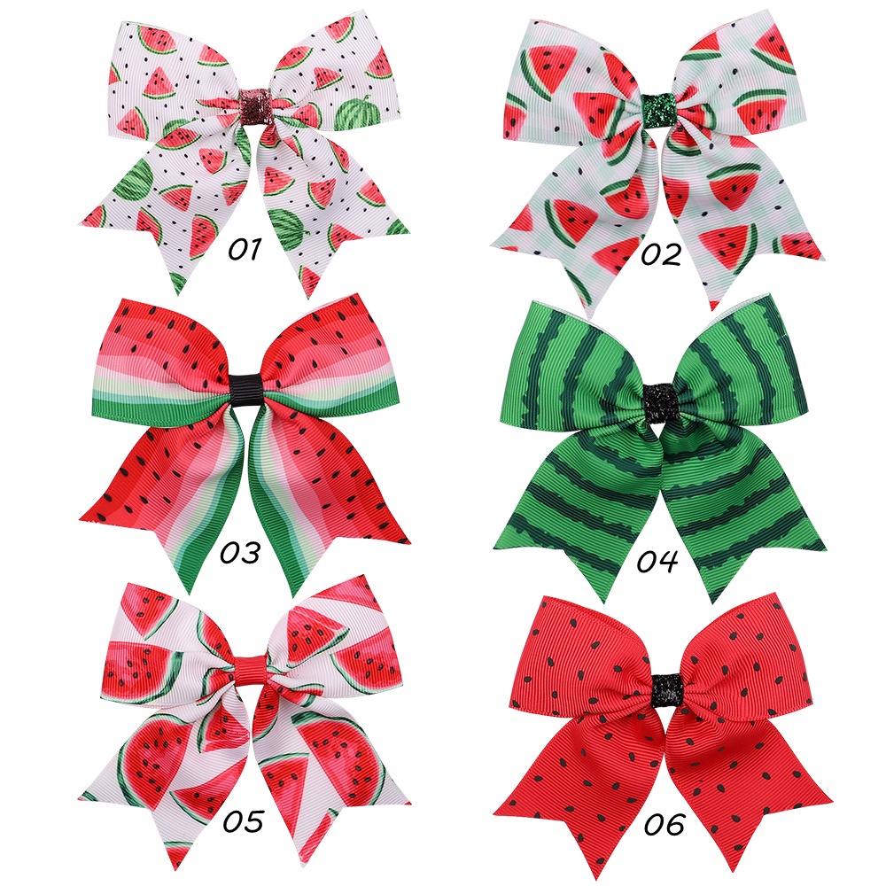 Kẹp tóc nơ lớn KIDSBOWS họa tiết dưa hấu dễ thương cho bé gái