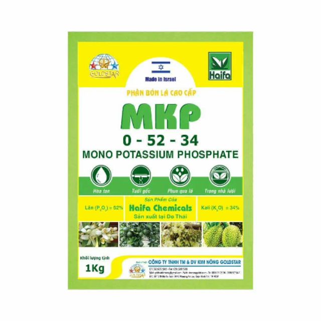 Phân bón lá MKP 0-52-34 nhập khẩu từ ISRAEL