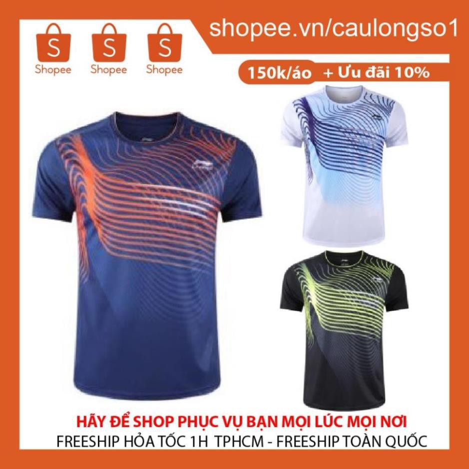 Áo Cầu Lông Nam Nữ Lining 1902 thun lạnh/ mè đẹp, mẫu đẹp 2020, hút mồ hôi tốt  ཾ 🏸 ་