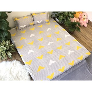 Sài gòn bộ ga gối poly 3 món drap 2mx2m2 chữ v vàng