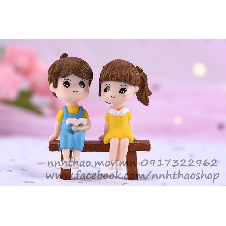 Cặp tượng chibi trang trí mô hình