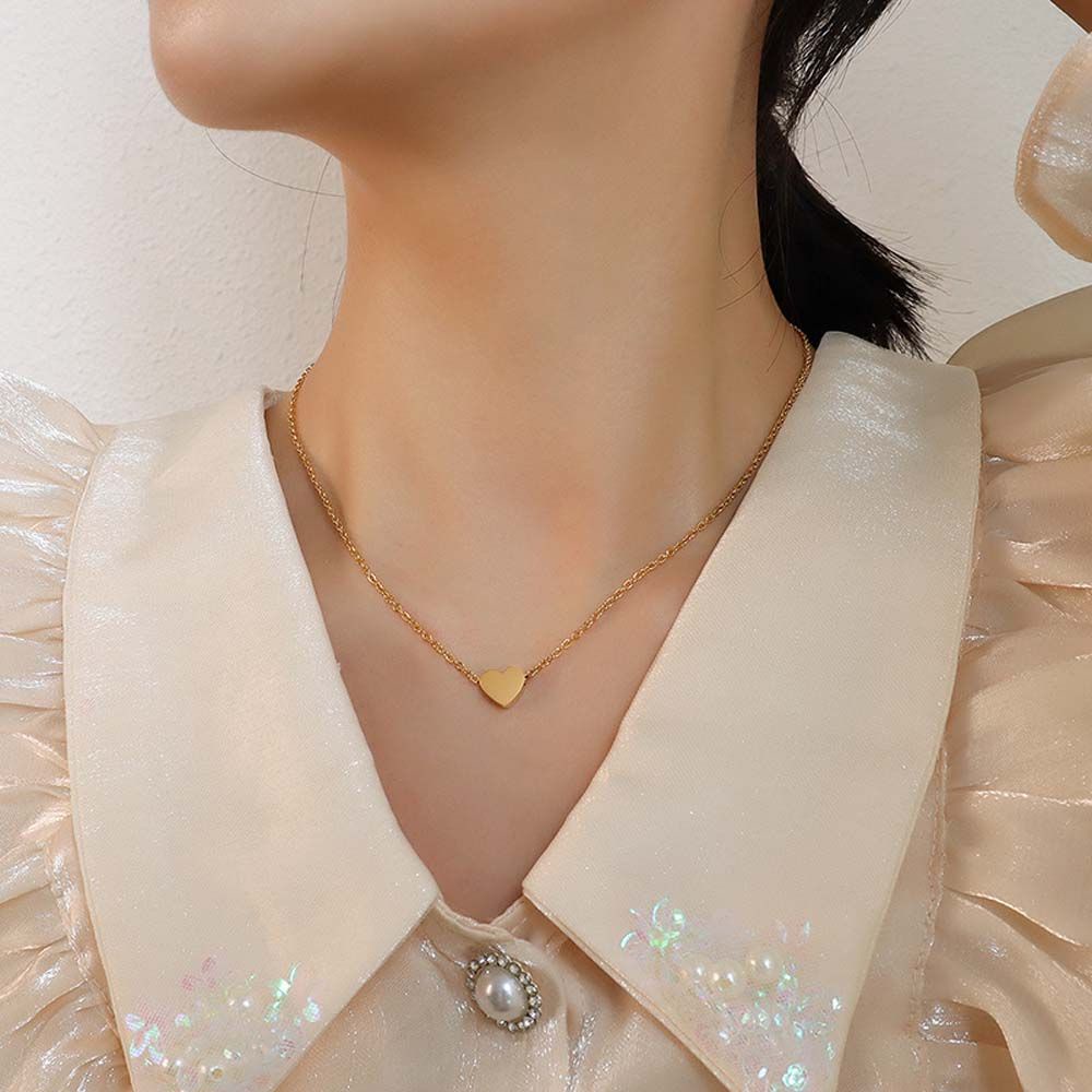Vòng Cổ Choker Dây Xích Mặt Trái Tim Nhiều Màu Sắc Phong Cách Hàn Quốc Thời Trang Cho Nữ