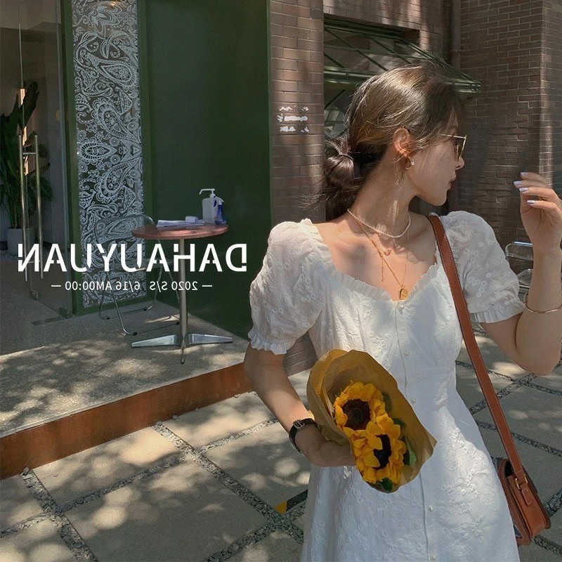 Đầm trắng tiểu thư trễ vai đuôi cá nữ tính ☁️ | BigBuy360 - bigbuy360.vn