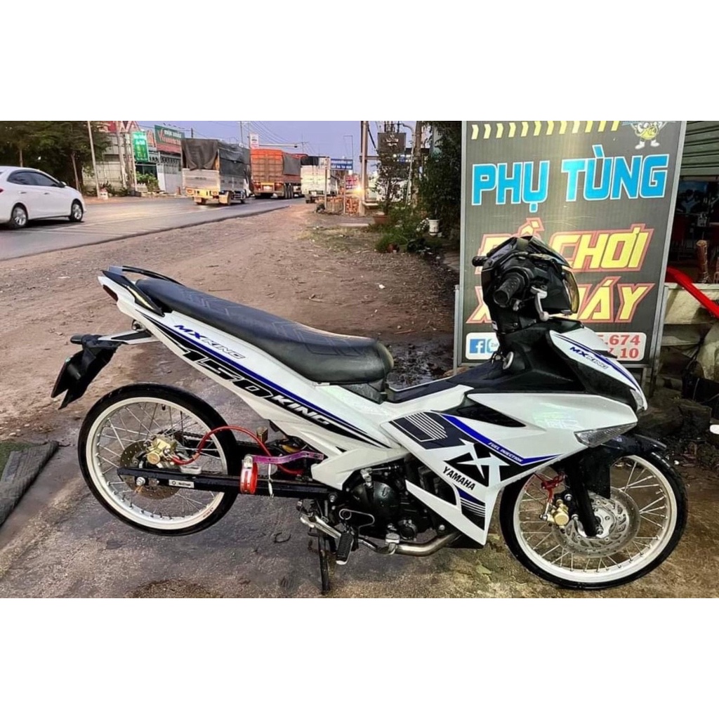 Tem trùm Exciter 150 yamaha trắng đen viền xanh - Độ dán team trùm decal xe máy - Team trùm ex decal rẻ đẹp và chất  trắ