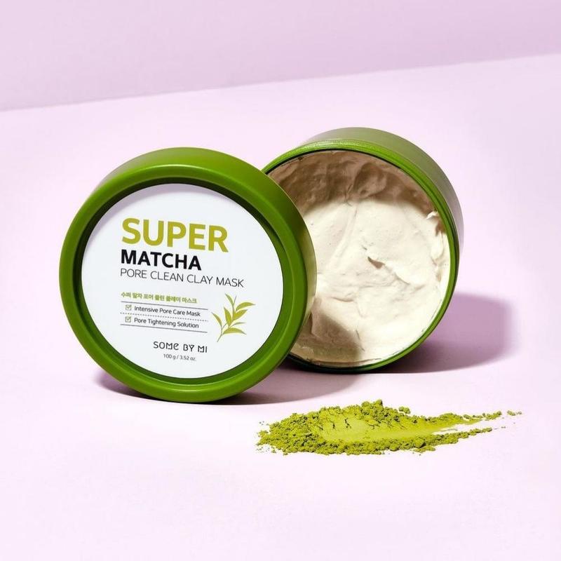 Mặt nạ dưỡng da đất set làm sạch lỗ chân lông Some By Mi Super Matcha Pore Clean Clay Mask 100g