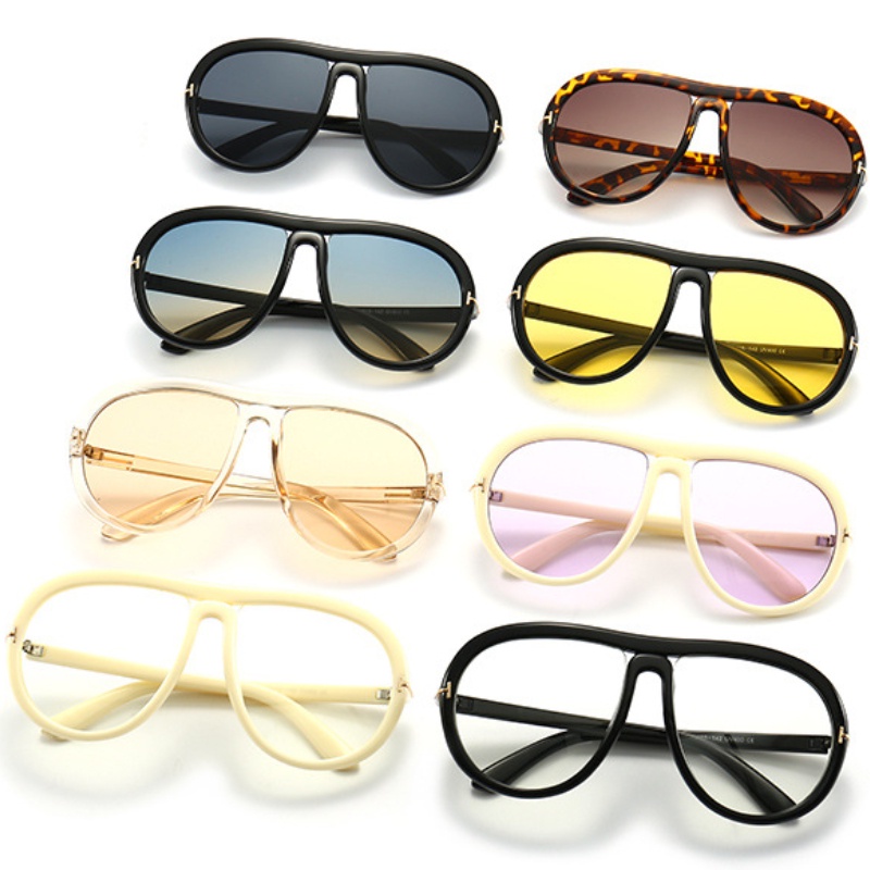 (JIUERBA) Kính Râm Thời Trang Phương Tây Oversized Màu Kẹo Chống Ánh Sáng Xanh Lam