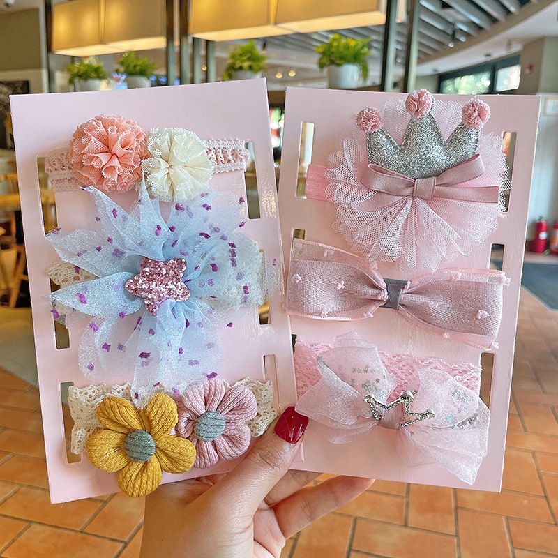 Set 3 Băng Đô Cài Tóc Hình Vương Miện Công Chúa Dễ Thương Cho Bé Gái