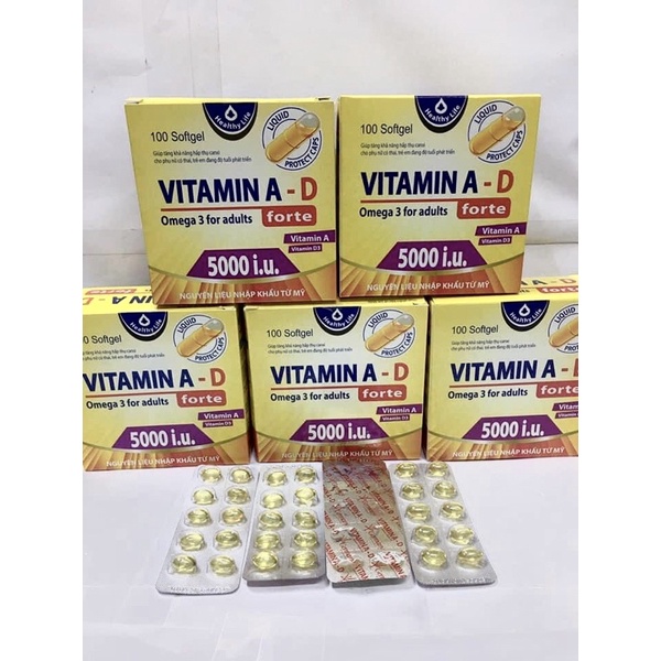 Viên uống A-D , Bổ sung vitamin A-D giúp tăng cường sức khỏe, tăng sức đề kháng , tốt cho cả mắt và da