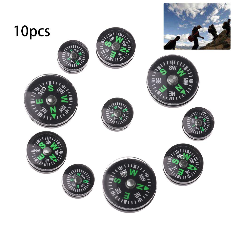 Bộ 10 la bàn định vị mini bằng nhựa chất lượng cao dùng khi đi cắm trại