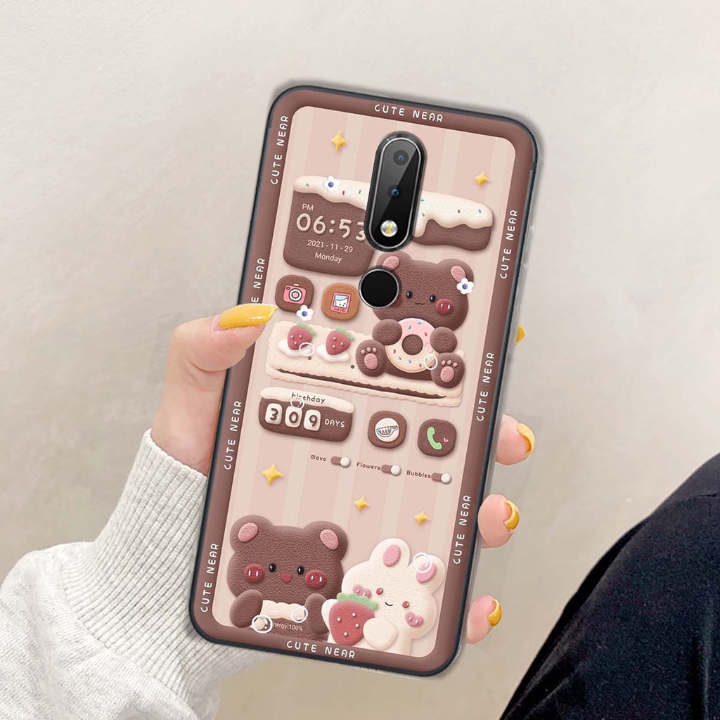 Ốp lưng Nokia 7.1 / 7.1 Plus / X5 / X6 in hình gấu cute,bò sữa 3D cute dễ thương bảo vệ điện thoại.