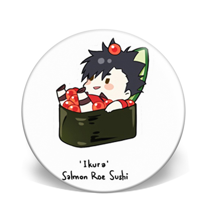 Huy hiệu cài áo IN HÌNH Haikyuu!! Vua bóng chuyền ver sushi anime chibi dễ thương
