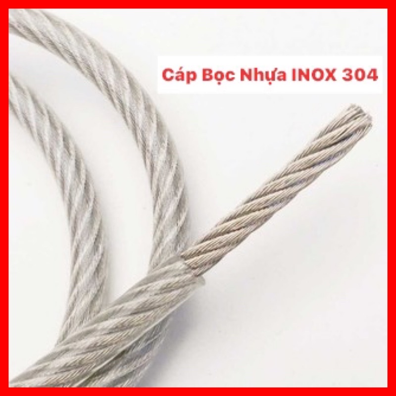 Cáp Inox 304 Bọc Nhựa ( Đủ Size )