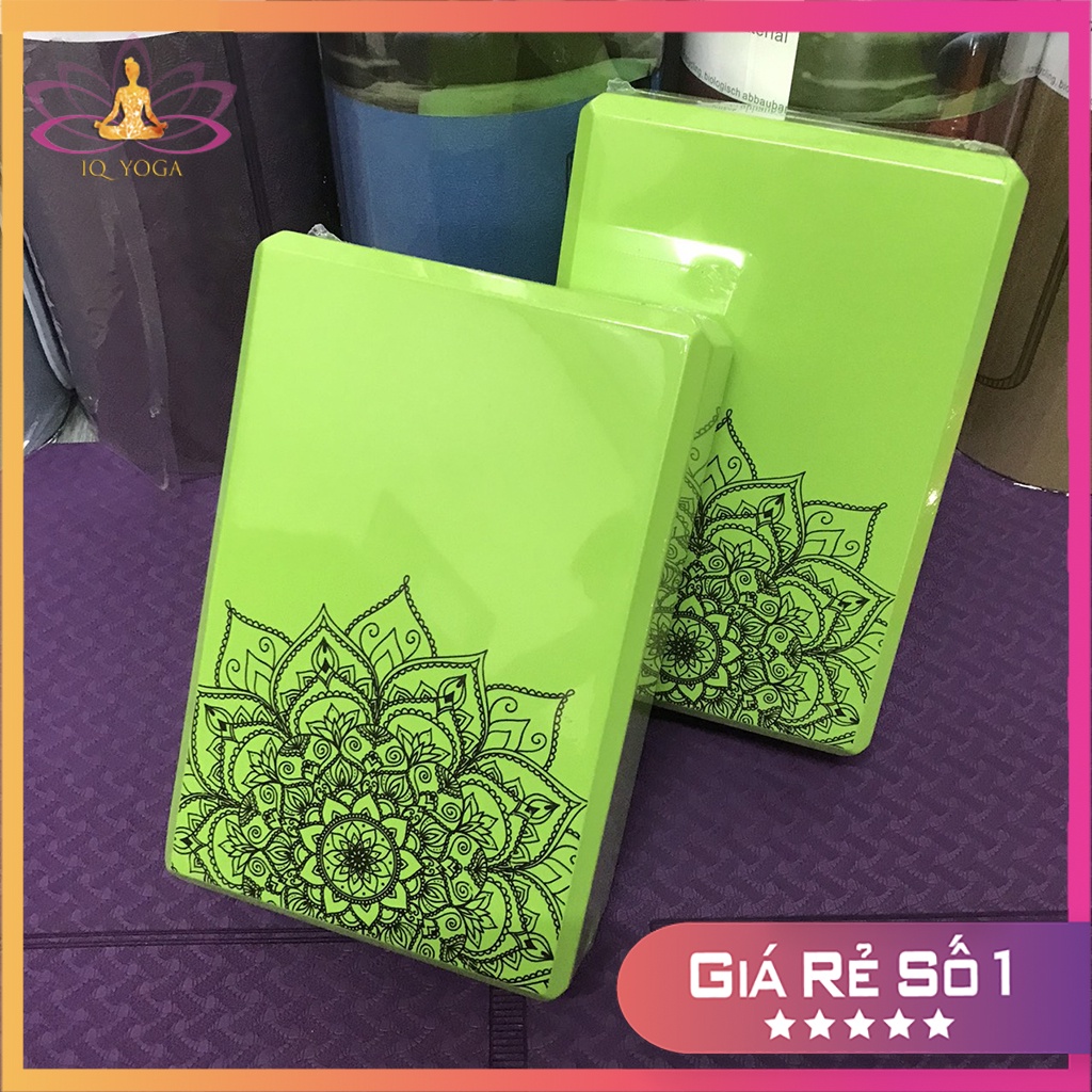 Gạch tập yoga hoa văn Mandala nặng 200gr loại 1 chất liệu EVA cao cấp