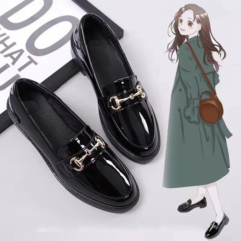 Giày Lười Da Đế Bằng Phong Cách Anh Quốc size 35-43 41 Dễ Phối Đồ Thời Trang Cho Nữ
