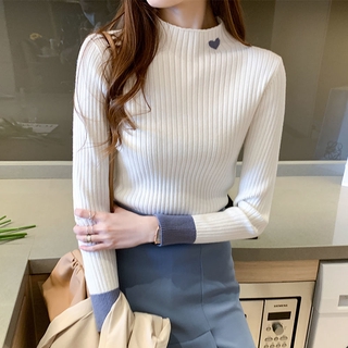 Áo Sweater Dệt Kim Cổ Cao Dáng Ôm Kiểu Hàn Quốc Thời Trang 2020 Cho Nữ