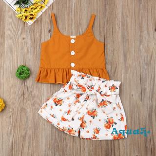 Set áo tank top + quần ngắn dễ thương cho bé gái