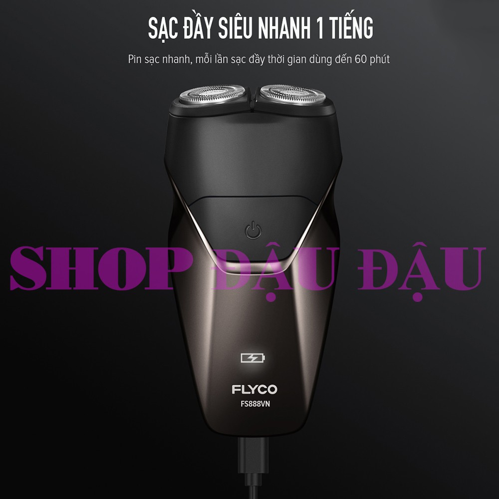 Máy Cạo Râu Đa Năng ✅ FreeShip ✅ Flyco 2 Lưỡi Kép Thân Máy Kháng Nước Sạc Nhanh 1 Giờ FS888VN