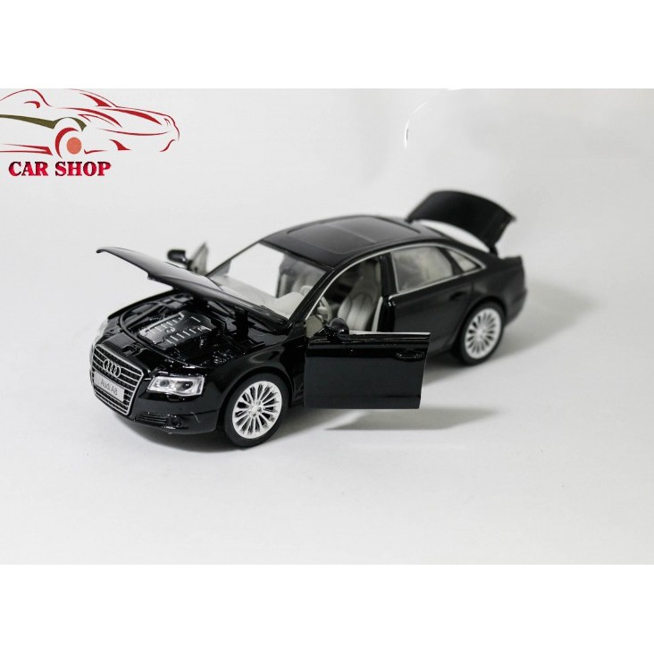 Mô hình xe - Xe mô hình Audi A8 W12 tỉ lệ 1:32 màu đen