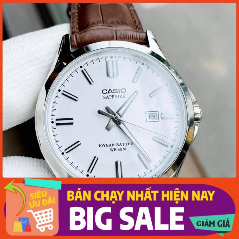 [GIÁ HỦY DIỆT] Đồng hồ nam dây da Casio Standard chính hãng Anh Khuê MTS-100L giá rẻ