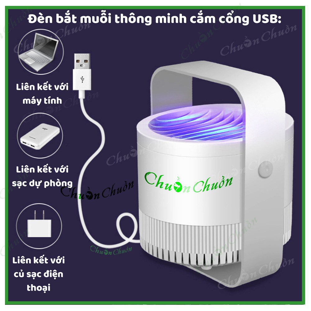 Đèn Bắt Muỗi, Côn Trùng Xách Tay Mosquito Killer Lamp Xoay 360 Tiện Lợi - Cảm Ứng Ánh Sáng Không Tiếng Ồn