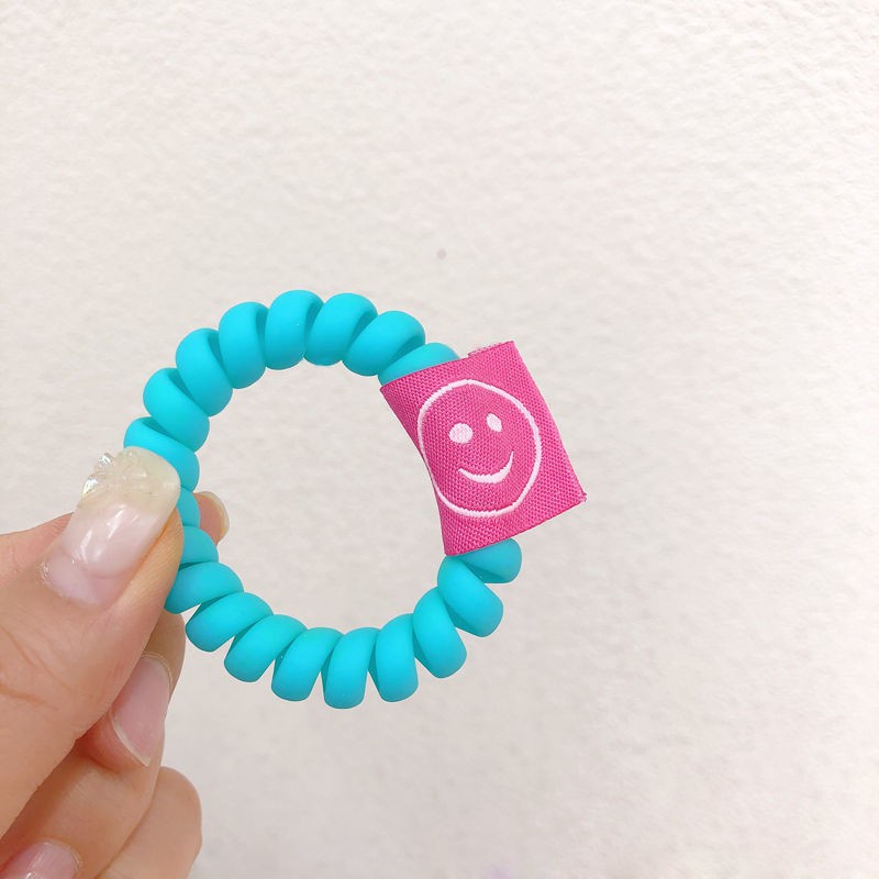 Dây cột tóc mặt cười màu kẹo dạ quang đơn giản thời trang Hàn Quốc cho nữ f413