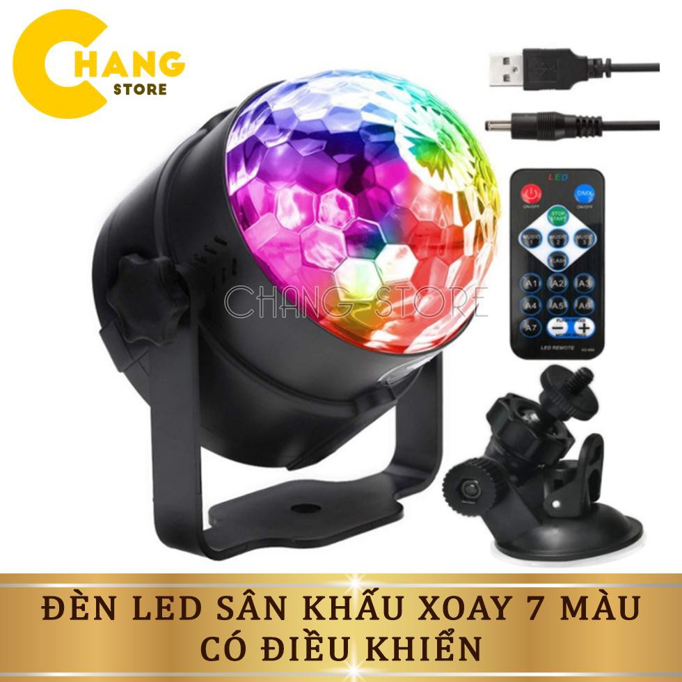 Đèn led nháy theo nhạc hình cầu mini, đèn bar chớp nhiều màu đẳng cấp có điều khiển từ xa