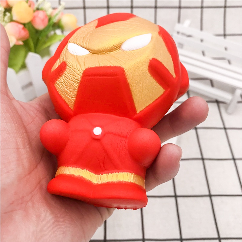 Squishy Lớn Hình người sắt ironman đỏ Đồ Chơi Xốp Giảm Stress Hình mềm mịn dễ Thương đàn hồi Cho Bé