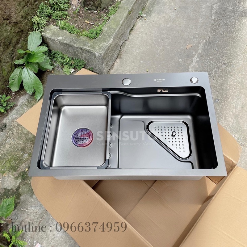 Chậu Rửa CHén Bát Đơn SENSUTO NaNo cao cấp 68x45