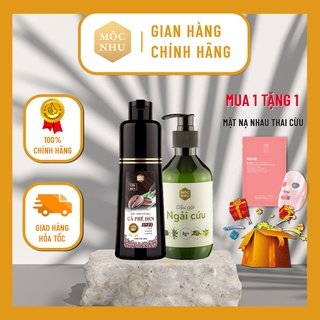DẦU GỘI CÀ PHÊ ĐEN MỘC NHU - MÀU NÂU ĐEN + DẦU GỘI NGẢI CỨU MỘC NHU
