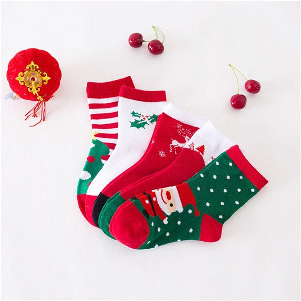 Set 5 Đôi Vớ Giữ Ấm Mùa Đông Thời Trang Giáng Sinh