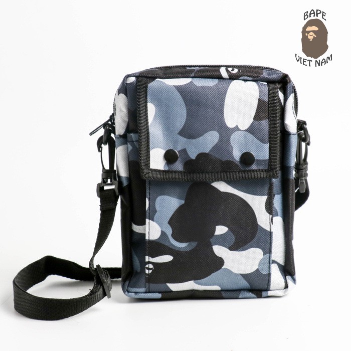 [Ảnh thật] Túi đeo chéo Unisex, Túi đeo chéo Bape, Mini Bag Bape Camo city Travel Case SS2021