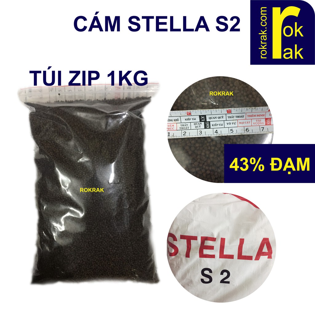 Cám Stella S2 Túi 1Kg Thức ăn cho cá Koi hạt nhỏ