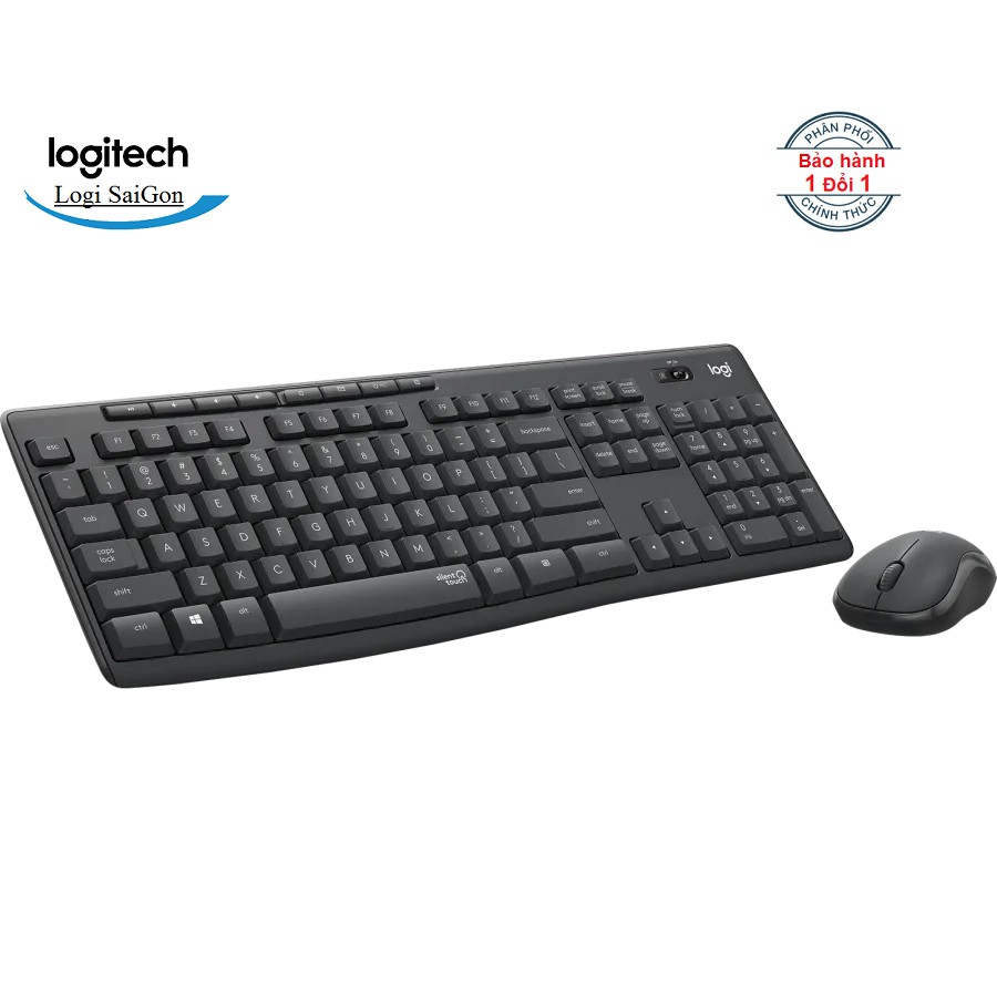 Bộ bàn phím & chuột không dây Logitech MK295 Silent - Công nghệ silent Touch giảm hơn 90% tiếng ồn, Full size