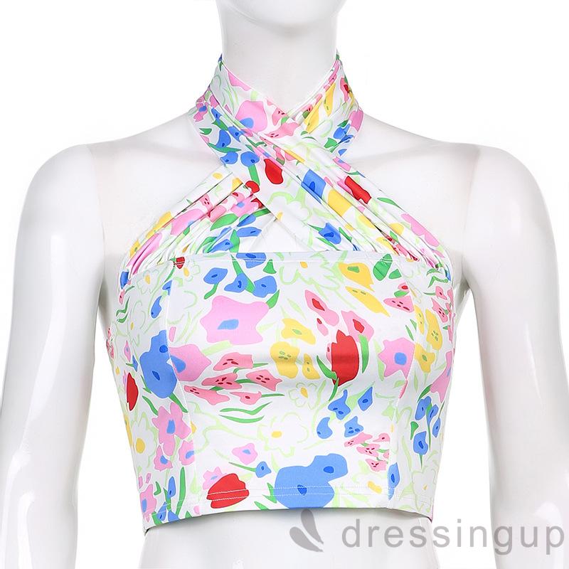 Áo Nữ Không Tay Họa Tiết Hoa Thời Trang Quyến Rũ