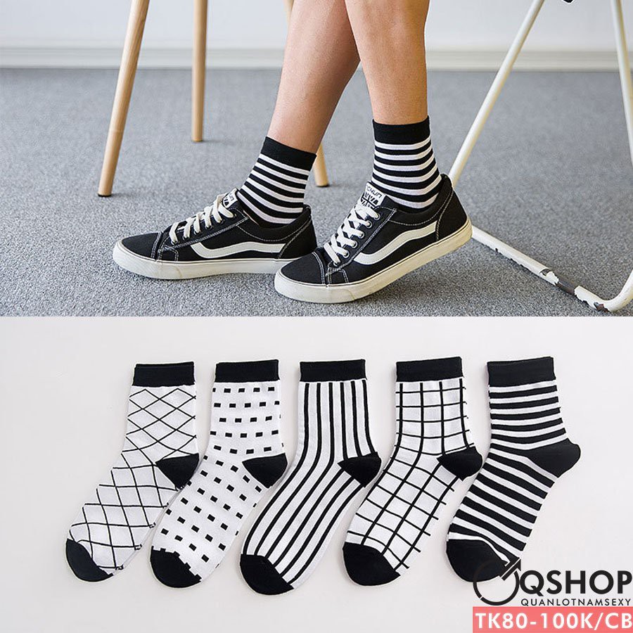 Combo 5 đôi vớ, tất cổ cao