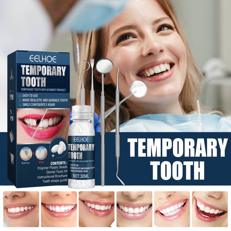 Eelhoe Răng Giả Keo Rắn Răng Nanh Răng Giả Đạo Cụ Làm Đầy Răng Giả Trang Phục Trang Trí Tự Làm Cho Bữa Tiệc Tạm Thời-Ampere