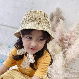 Mũ cói hoa cúc cho bé